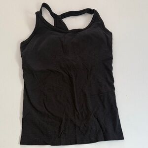 lululemon athletica ebb to street charcoal Black Tank Top